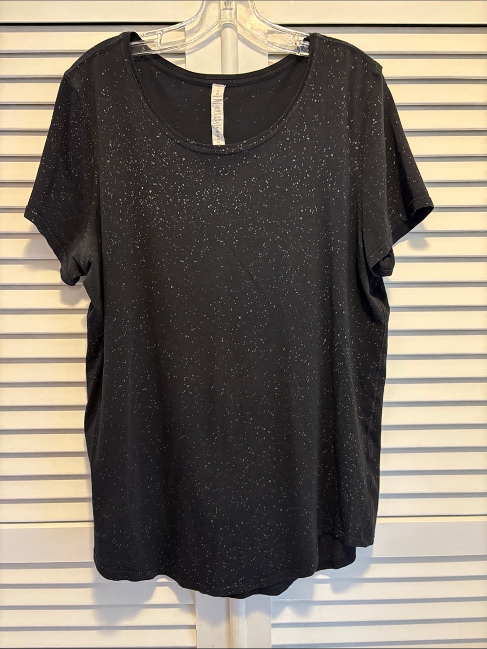 lululemon athletica Black Tee with White Speckle Print